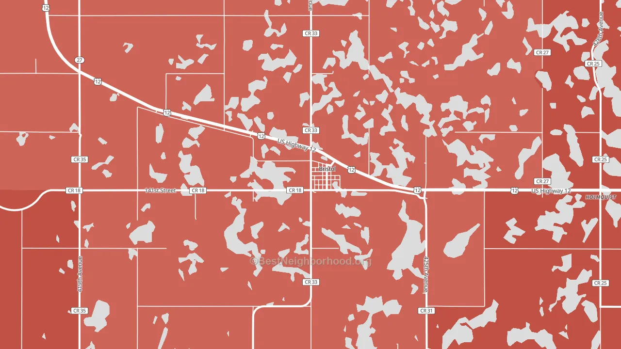 Bristol, SD block-group political-lean map