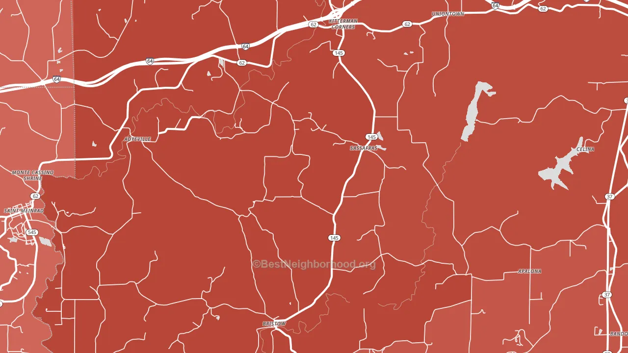 Bristow, IN block-group political-lean map