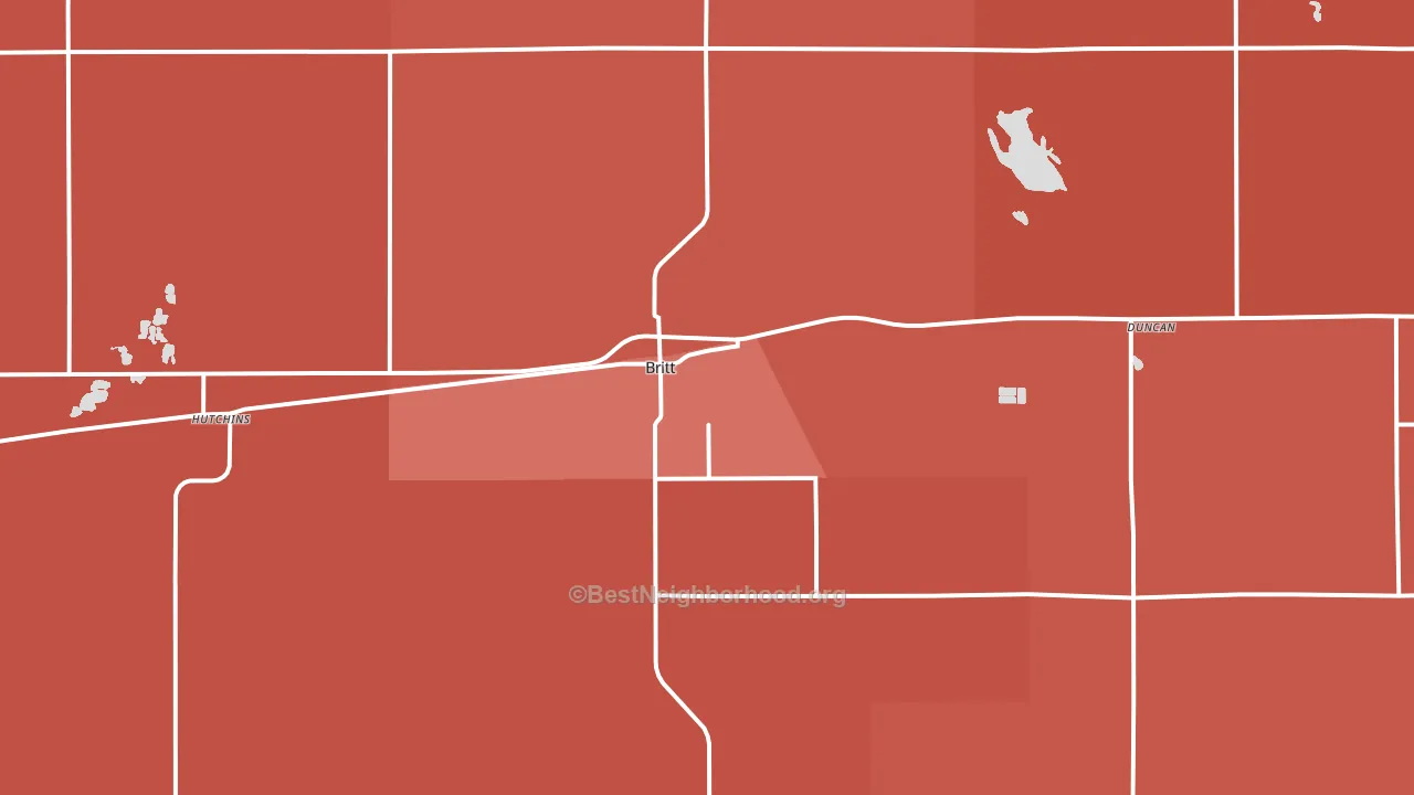 Britt, IA block-group political-lean map
