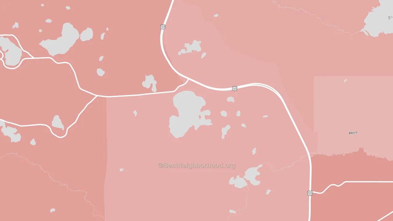 Britt, MN block-group political-lean map