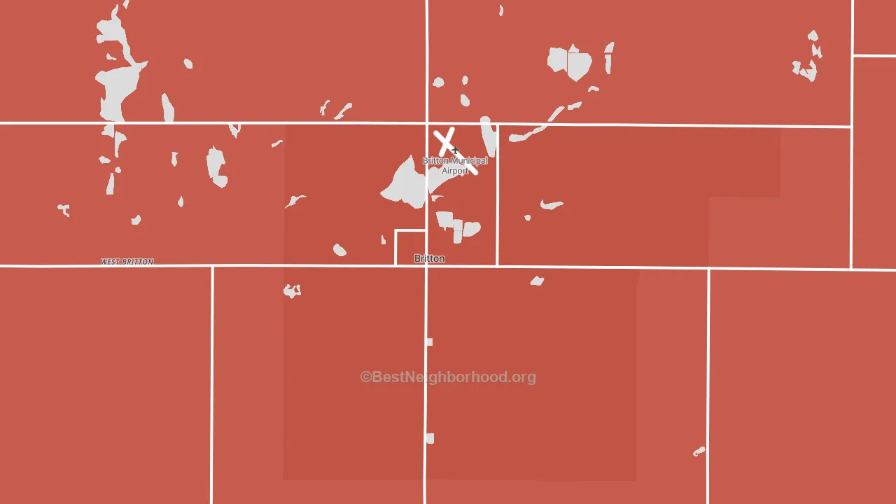 Britton, SD block-group political-lean map