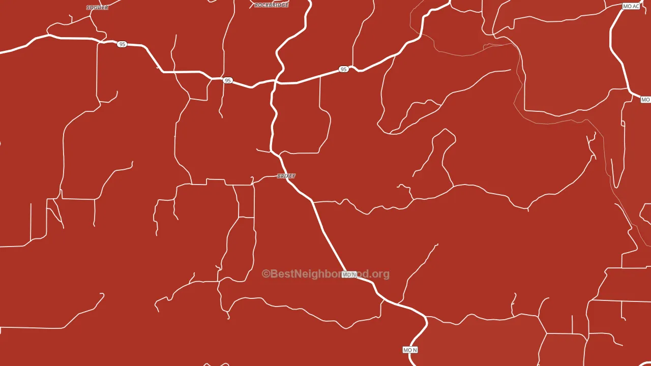 Brixey, MO block-group political-lean map