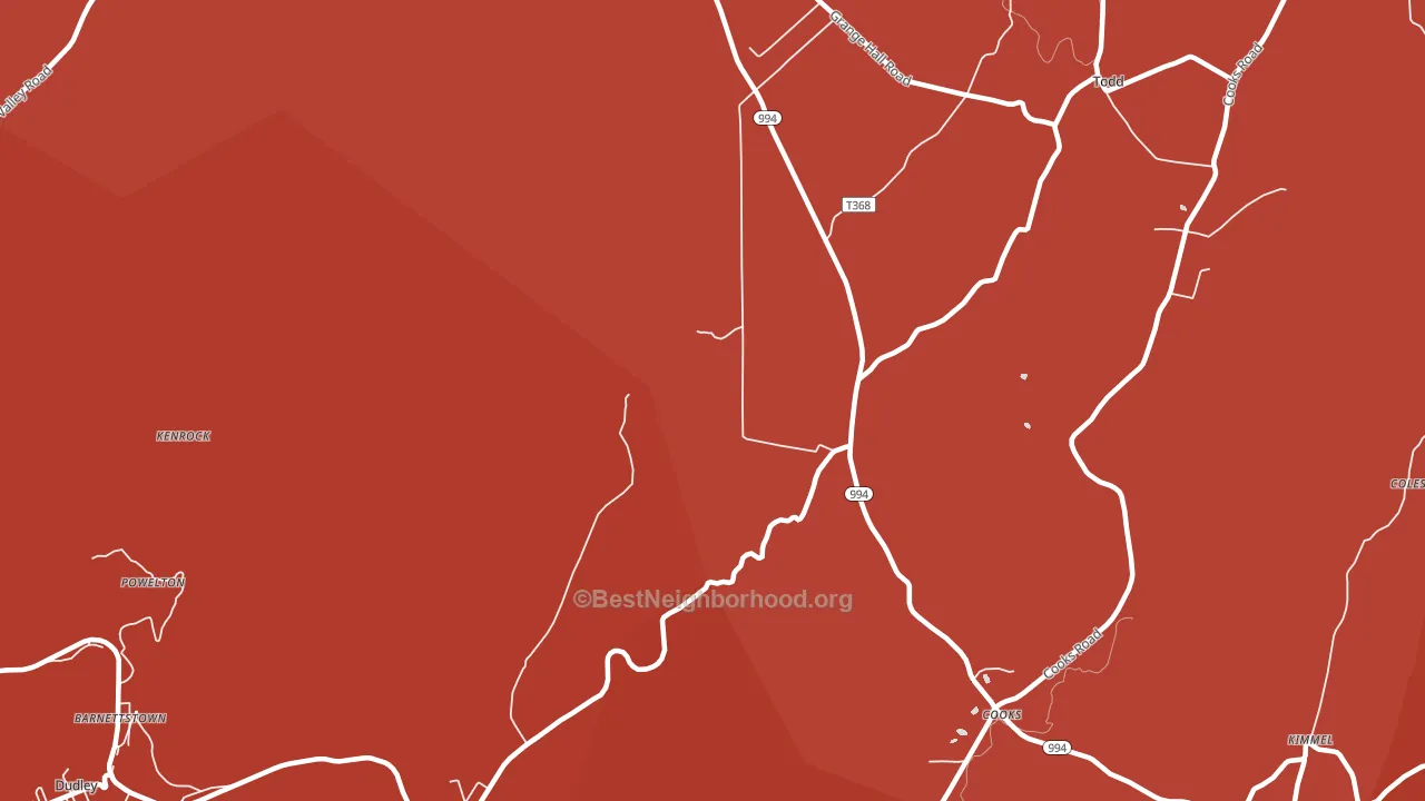 Broad Top, PA block-group political-lean map