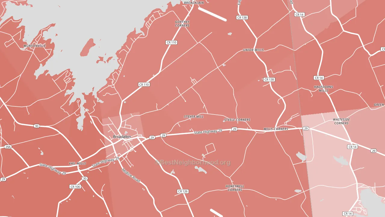 Broadalbin, NY block-group political-lean map