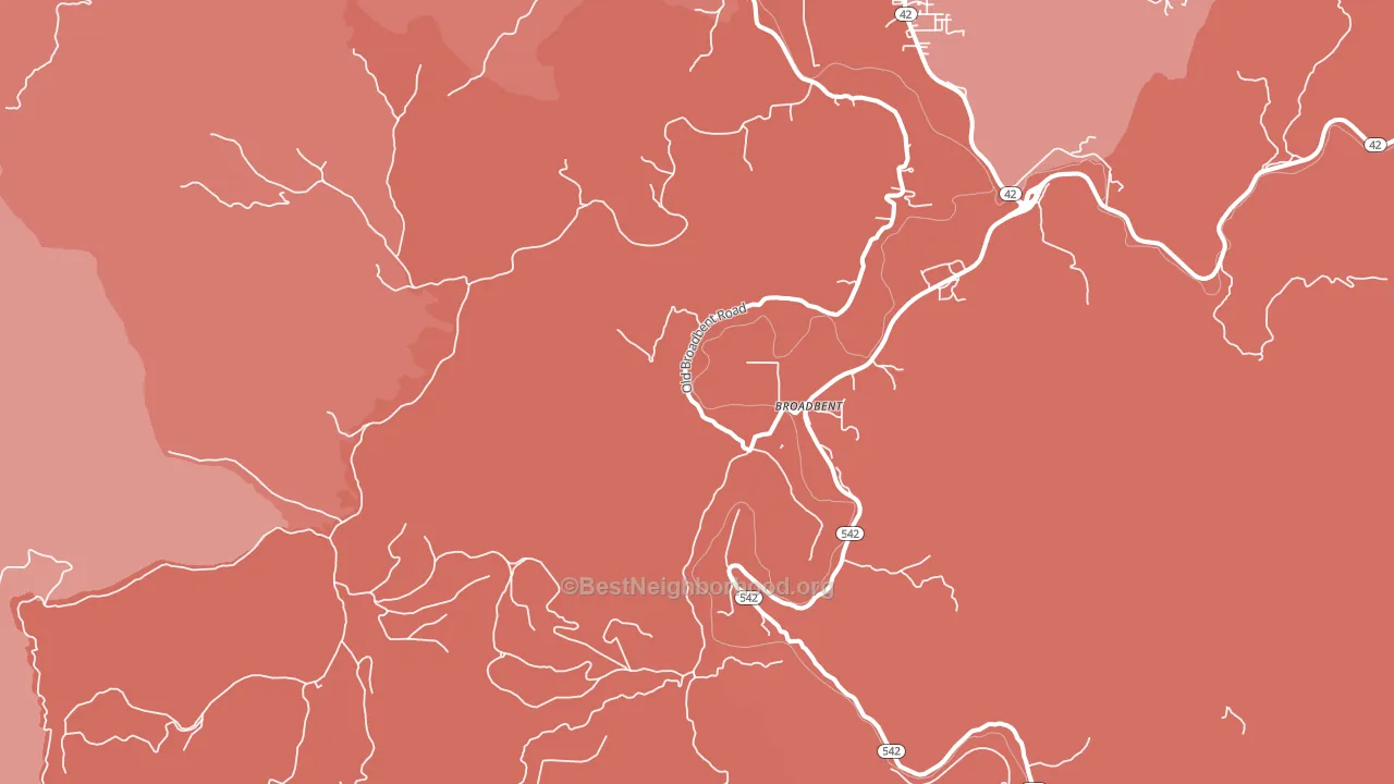 Broadbent, OR block-group political-lean map