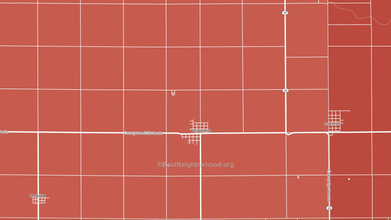 Broadlands, IL block-group political-lean map