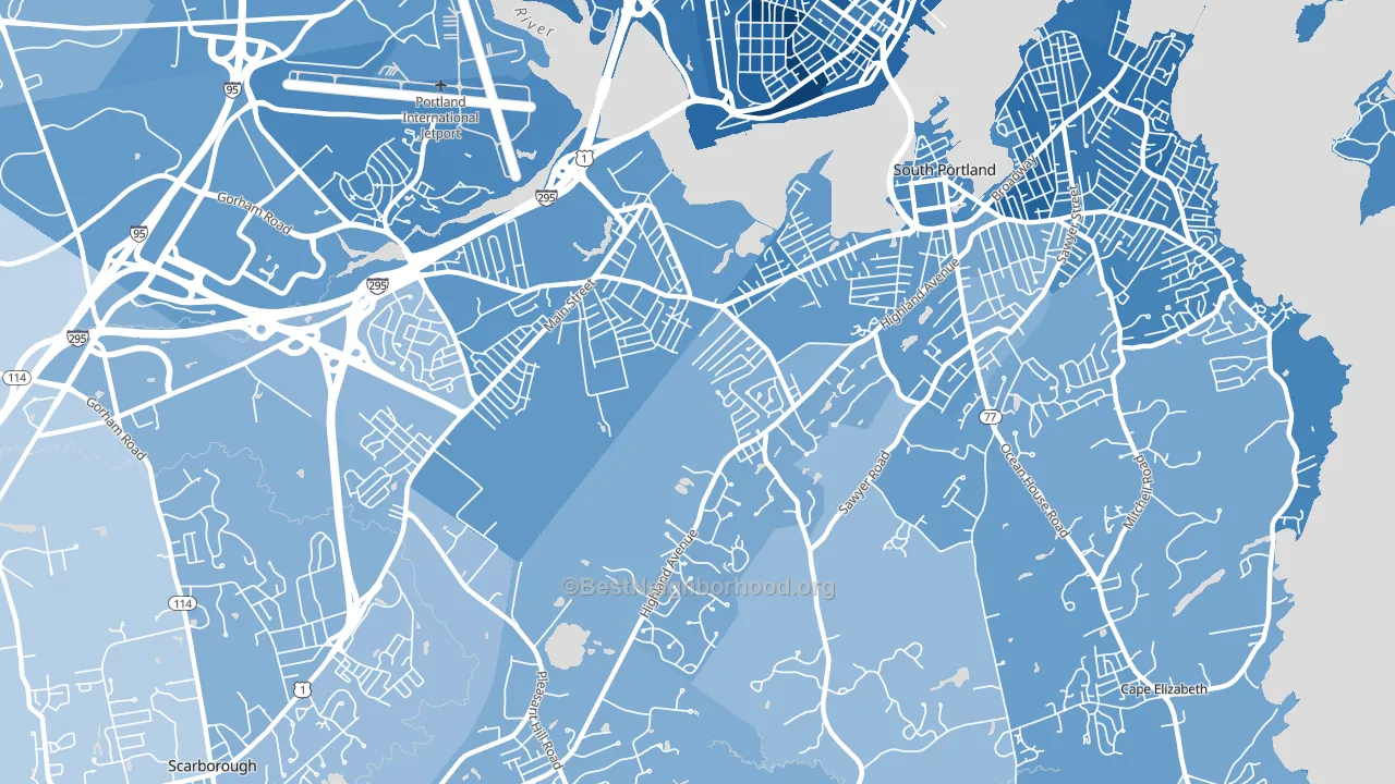 Broadview Park, South Portland, ME block-group political-lean map