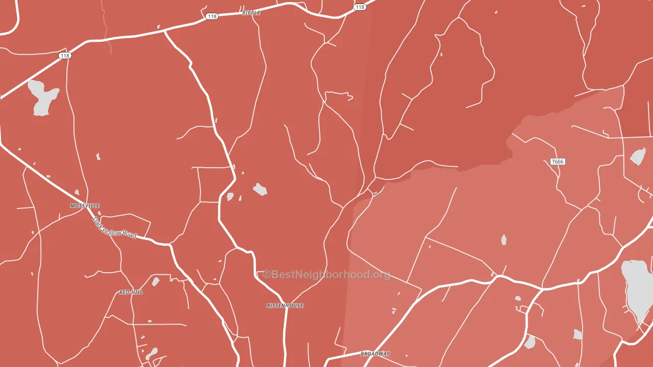 Broadway, PA block-group political-lean map