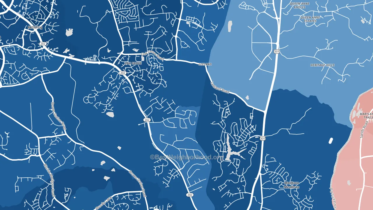 Brock Hall, MD block-group political-lean map