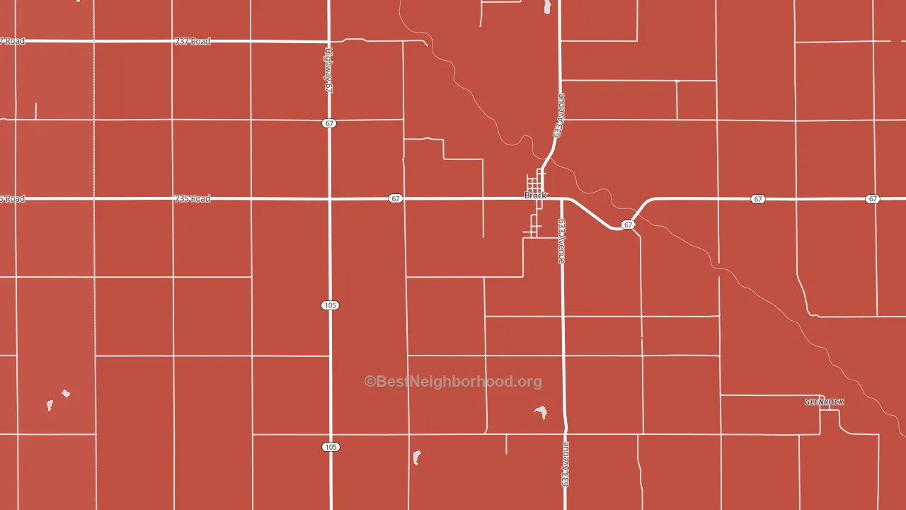 Brock, NE block-group political-lean map