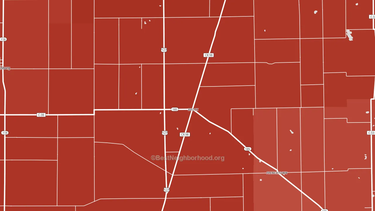Brock, OH block-group political-lean map