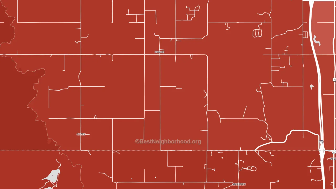 Brock, OK block-group political-lean map