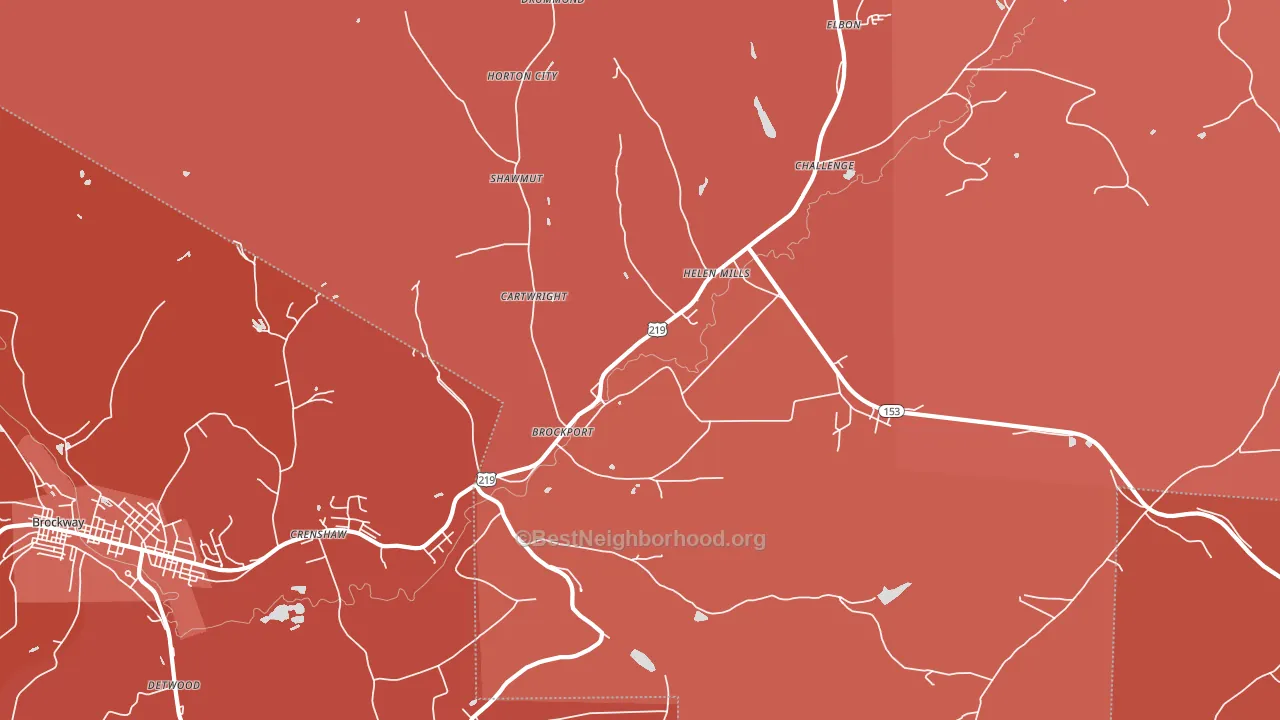 Brockport, PA block-group political-lean map