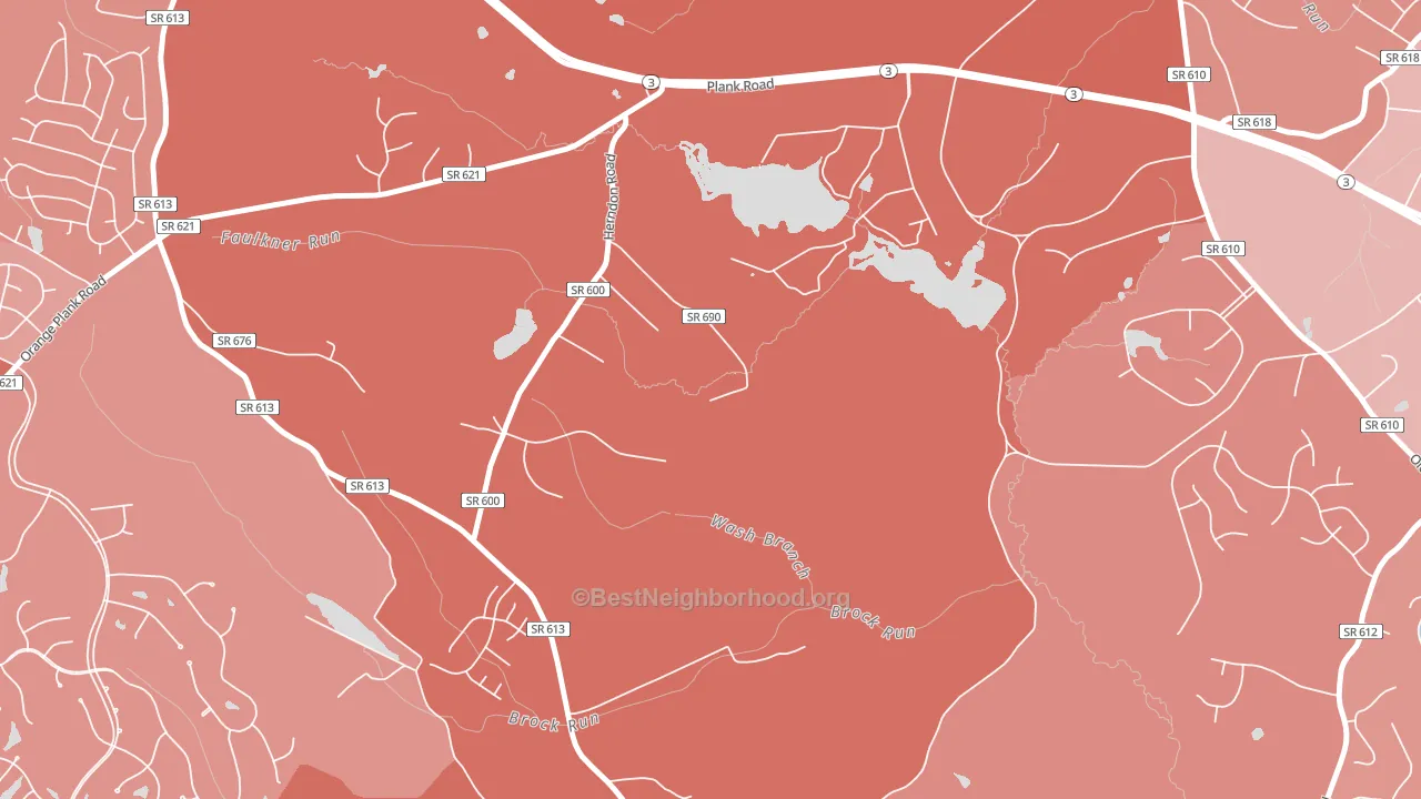 Brockroad, VA block-group political-lean map
