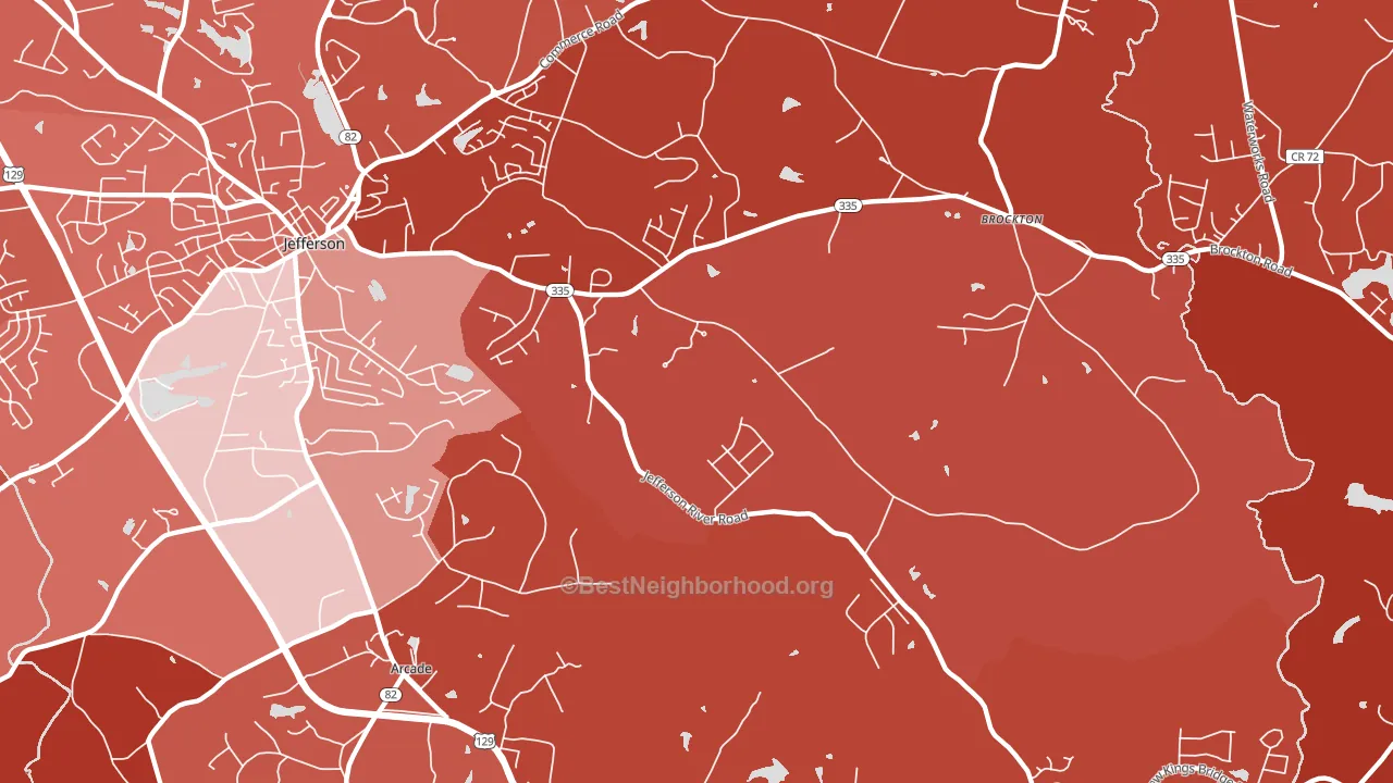 Brockton, GA block-group political-lean map