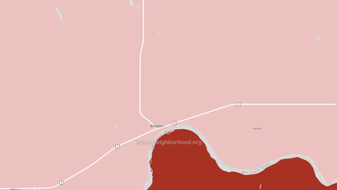 Brockton, MT block-group political-lean map