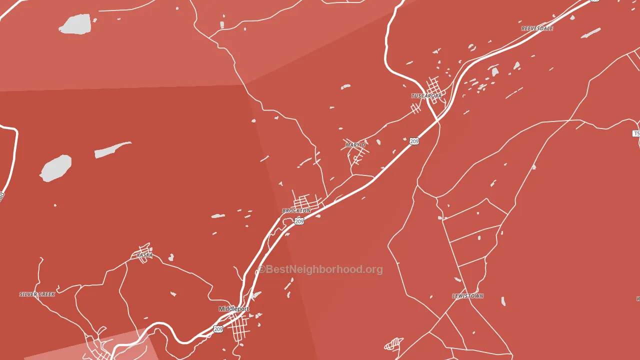Brockton, PA block-group political-lean map