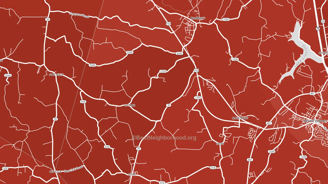 Brodhead, KY block-group political-lean map
