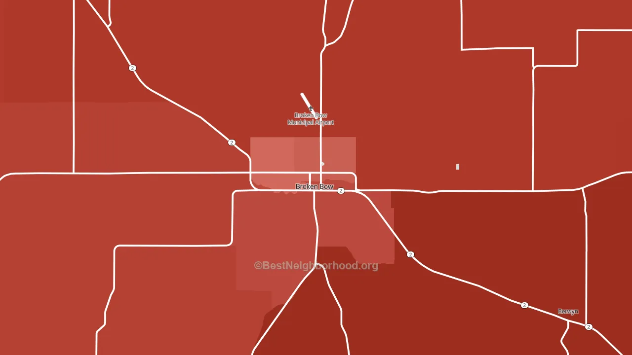 Broken Bow, NE block-group political-lean map