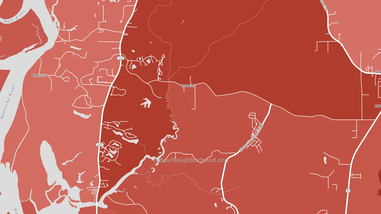 Bromley, AL block-group political-lean map