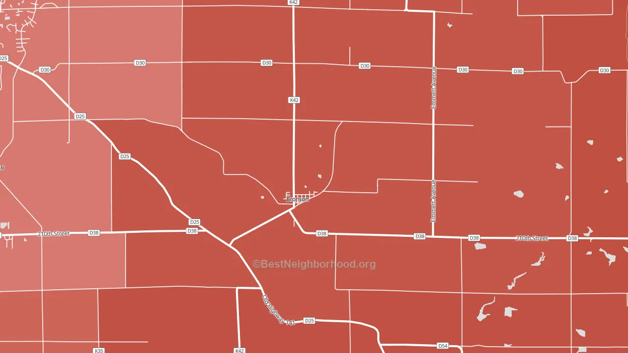 Bronson, IA block-group political-lean map