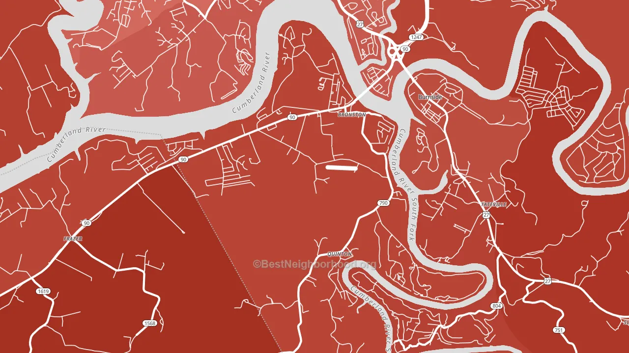 Bronston, KY block-group political-lean map