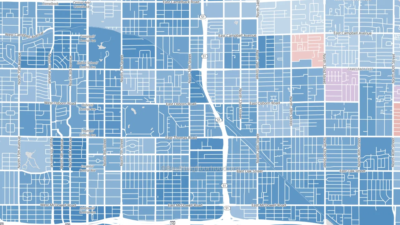 Bronze Boot, Phoenix, AZ block-group political-lean map