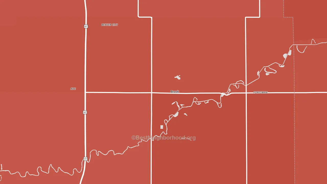 Brook, IN block-group political-lean map