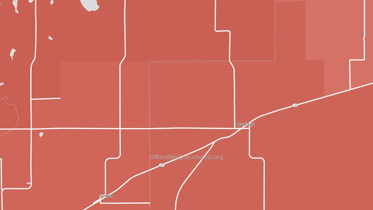 Brook Park, MN block-group political-lean map