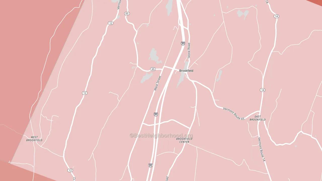 Brookfield Center, VT block-group political-lean map