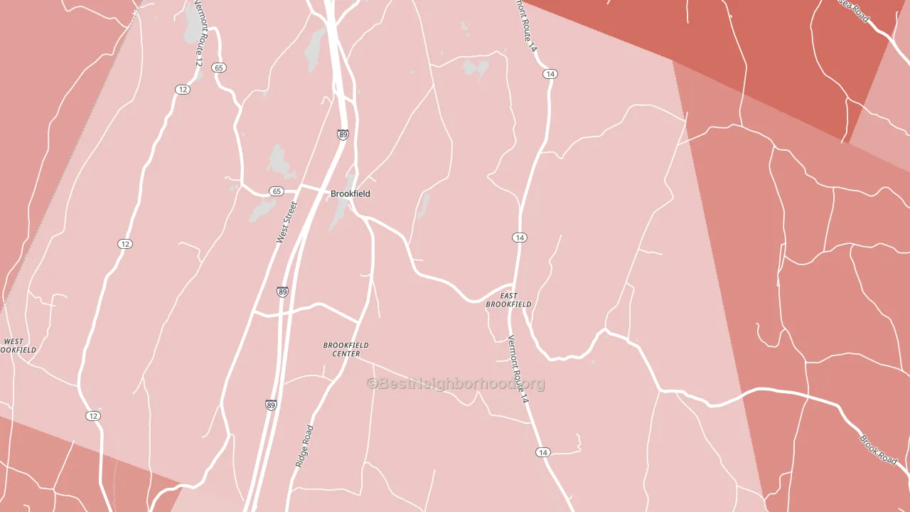 Brookfield, VT block-group political-lean map