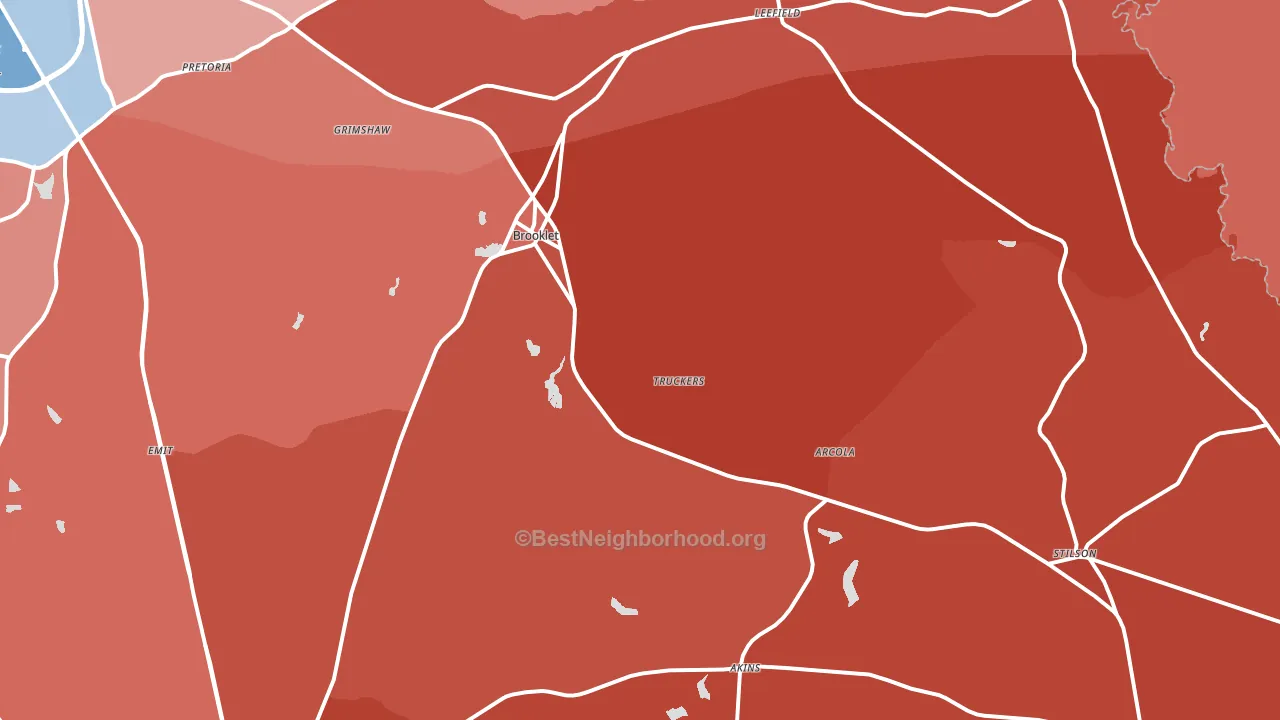 Brooklet, GA block-group political-lean map