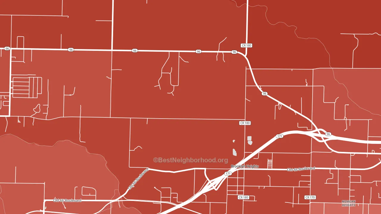Brooklyn Heights, MO block-group political-lean map