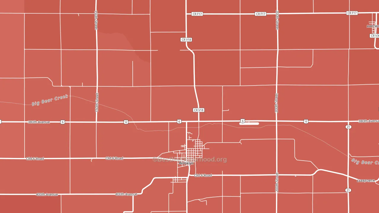 Brooklyn, IA block-group political-lean map