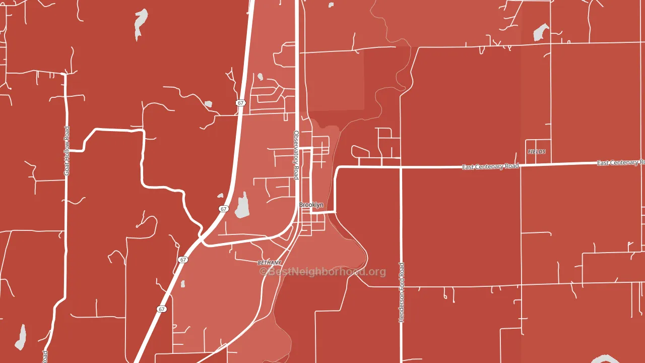 Brooklyn, IN block-group political-lean map