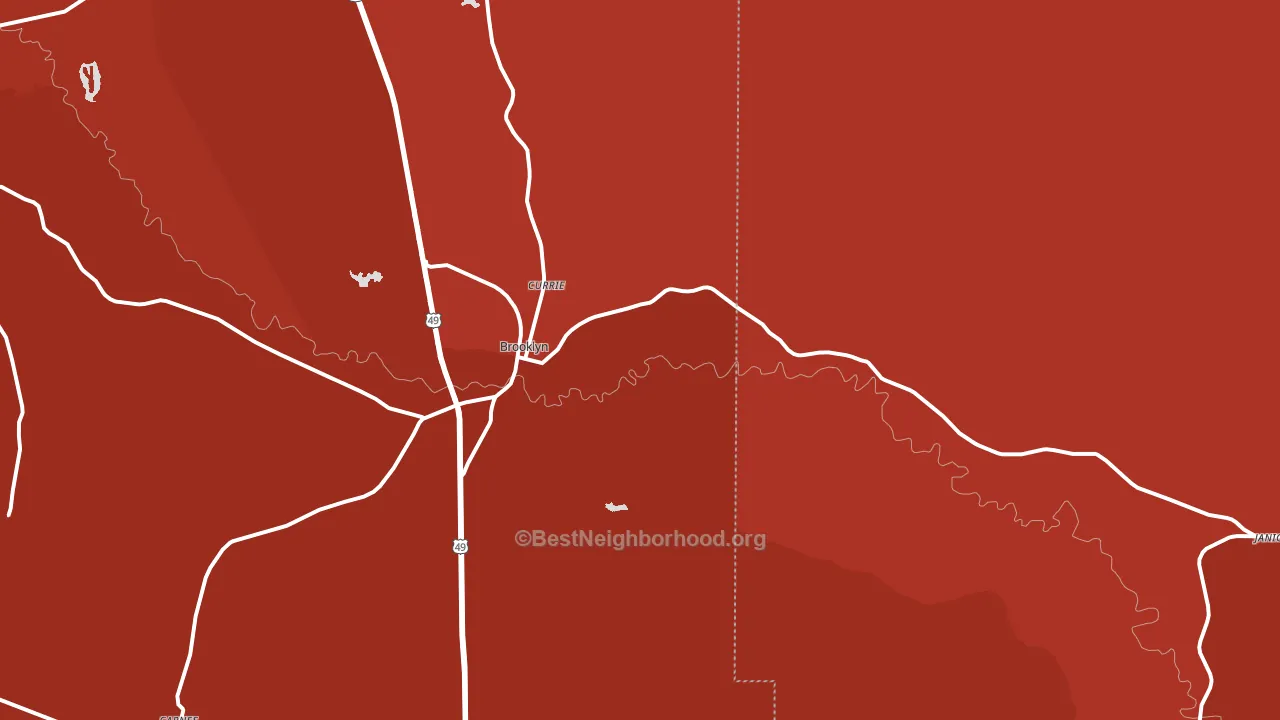 Brooklyn, MS block-group political-lean map