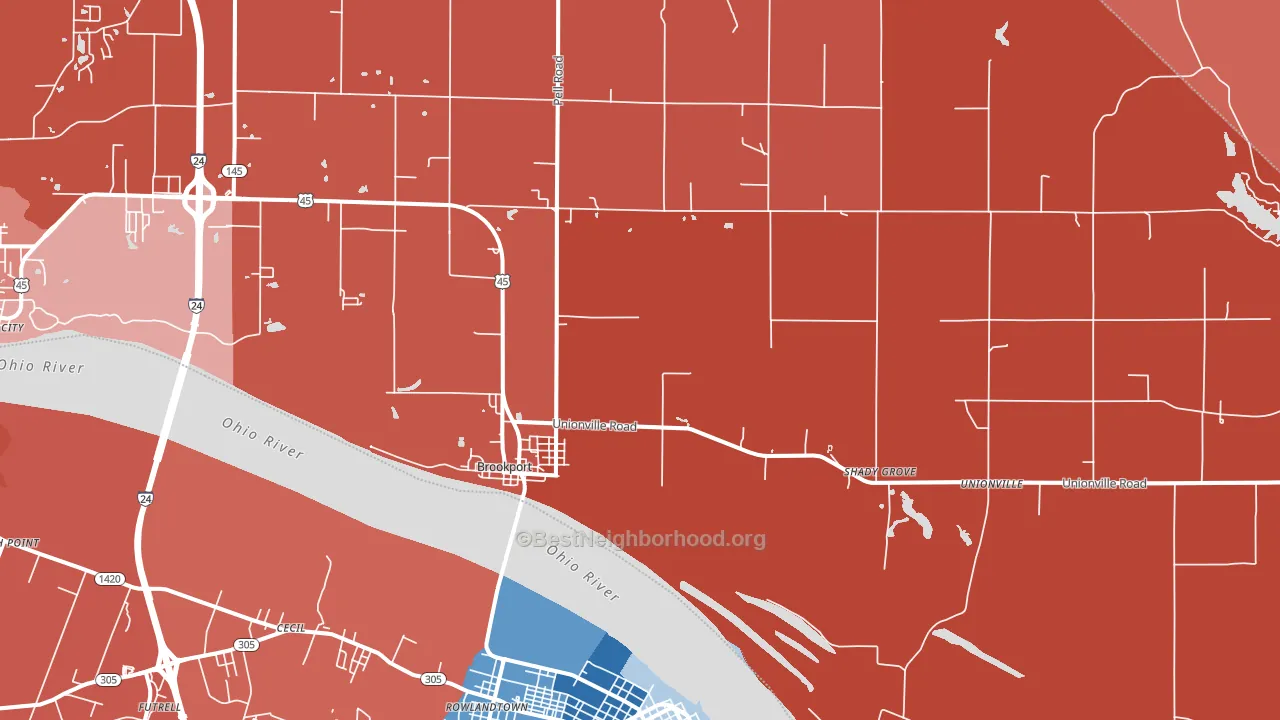 Brookport, IL block-group political-lean map