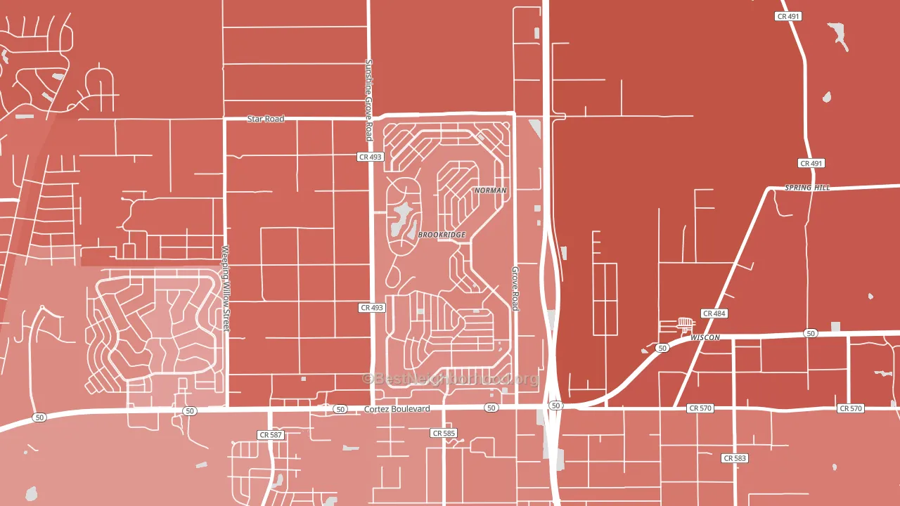 Brookridge, FL block-group political-lean map