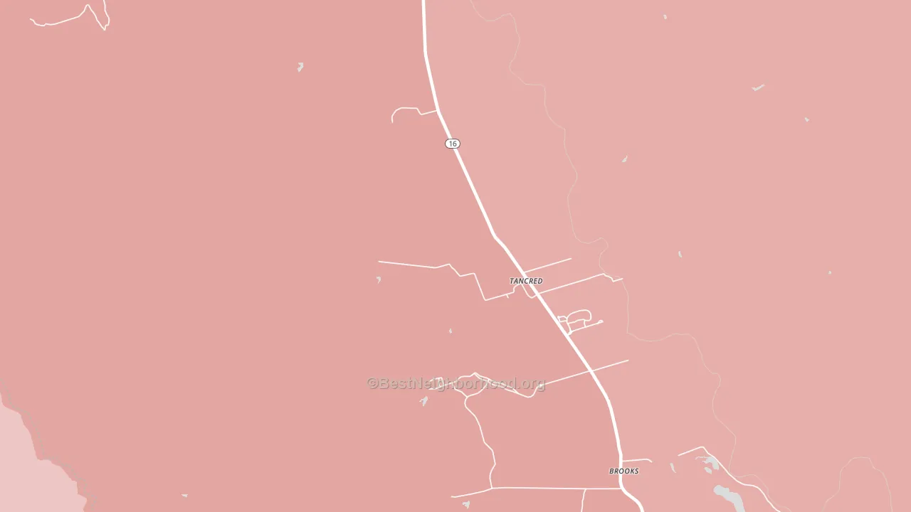Brooks, CA block-group political-lean map