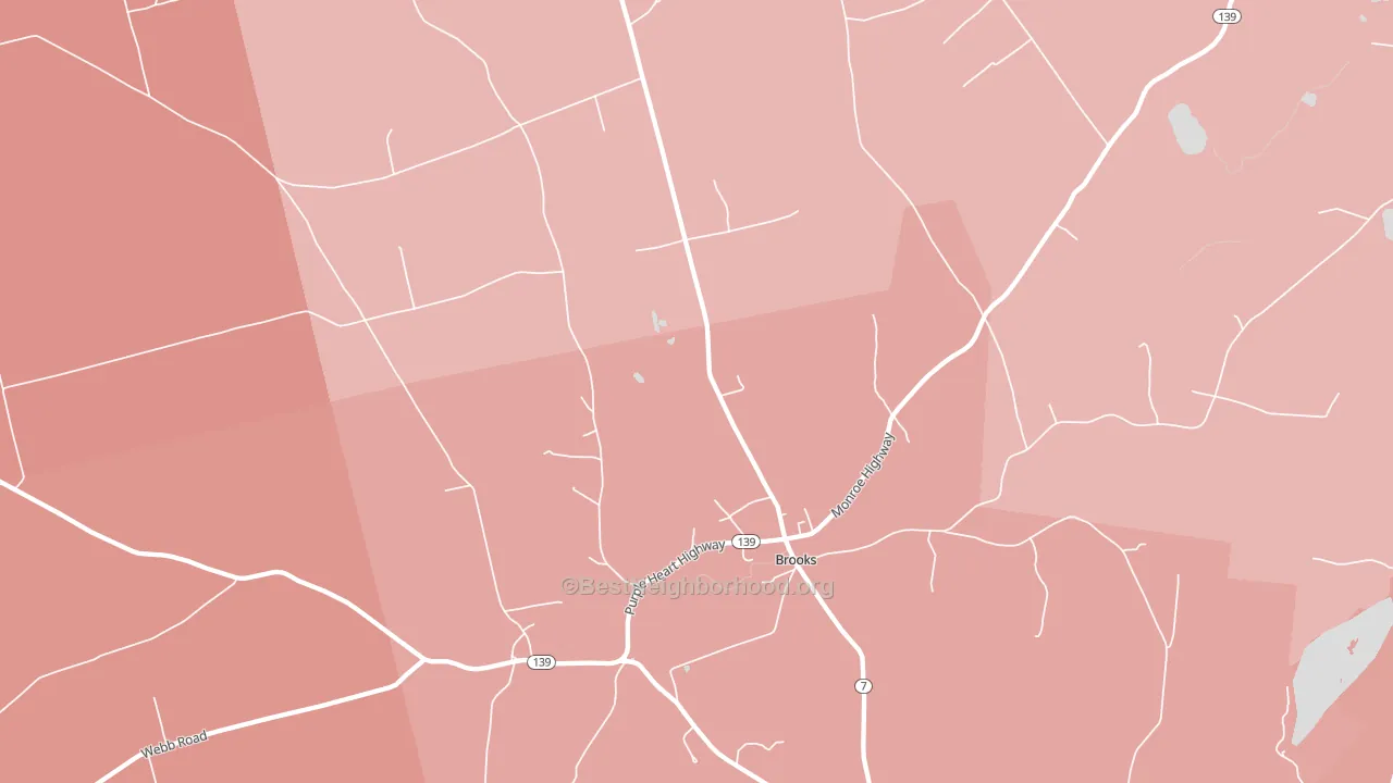 Brooks, ME block-group political-lean map