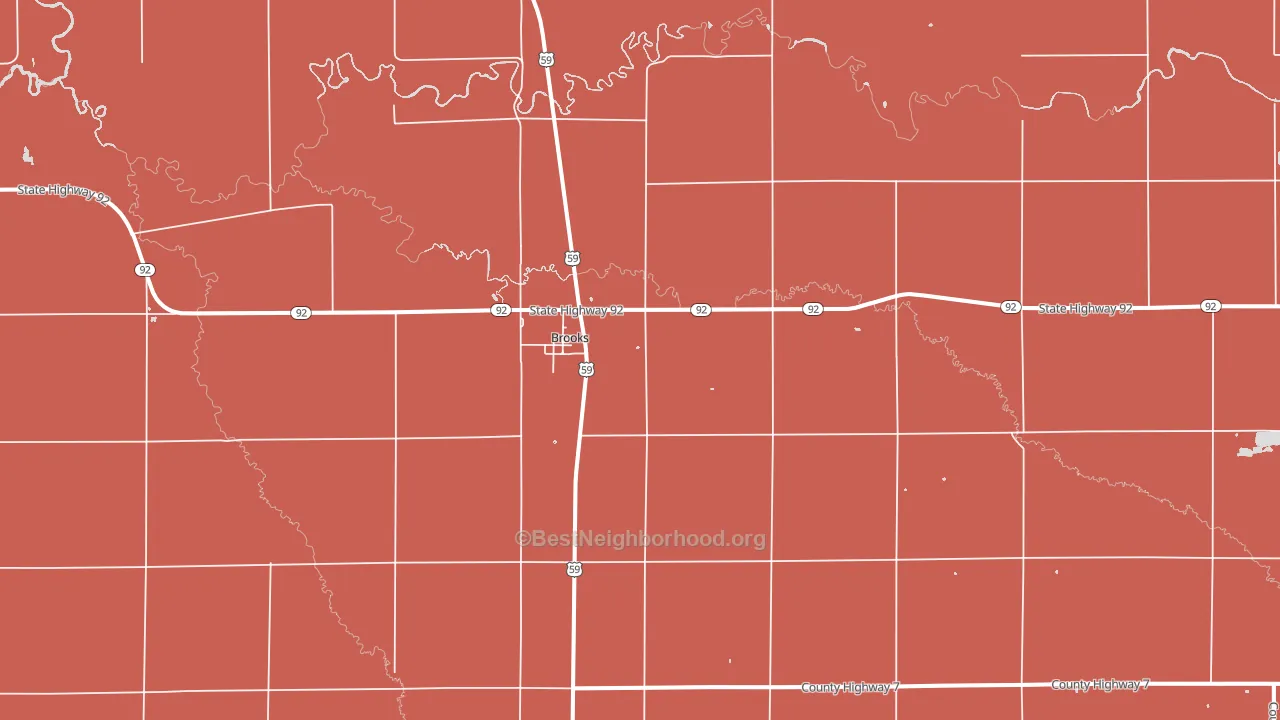 Brooks, MN block-group political-lean map