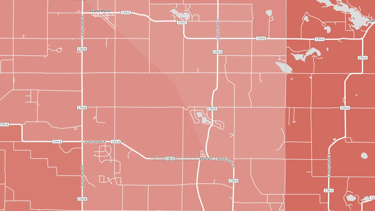 Brooks, WI block-group political-lean map