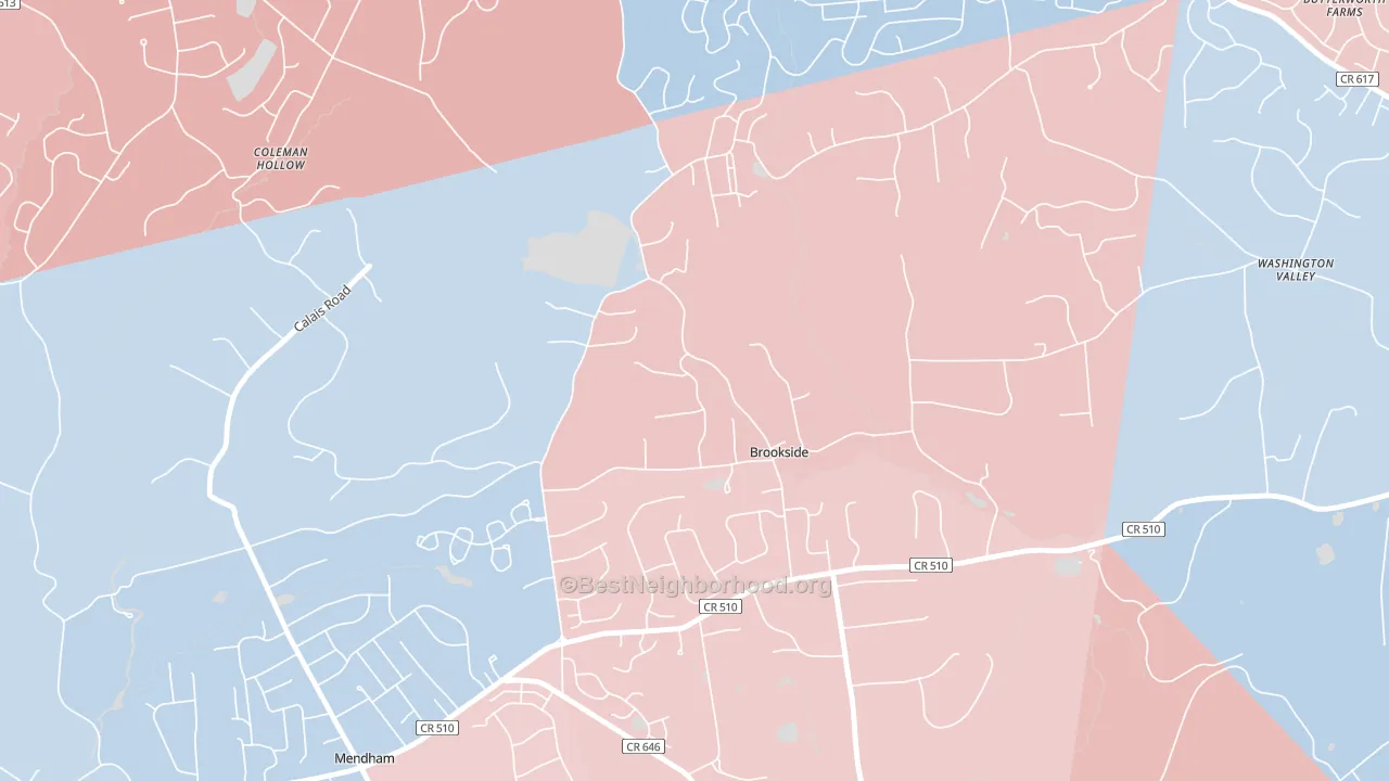 Brookside, NJ block-group political-lean map