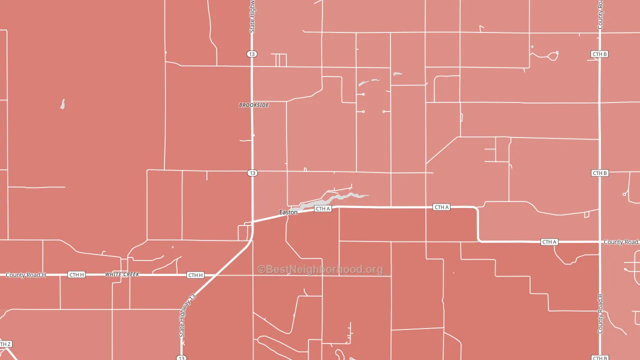 Brookside, WI block-group political-lean map