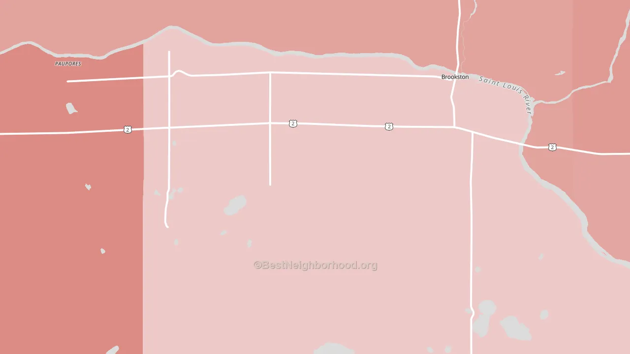 Brookston, MN block-group political-lean map