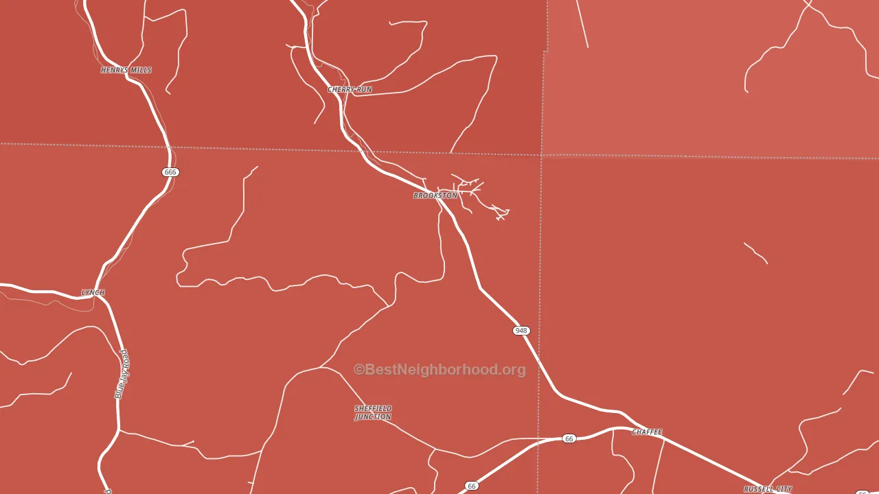 Brookston, PA block-group political-lean map