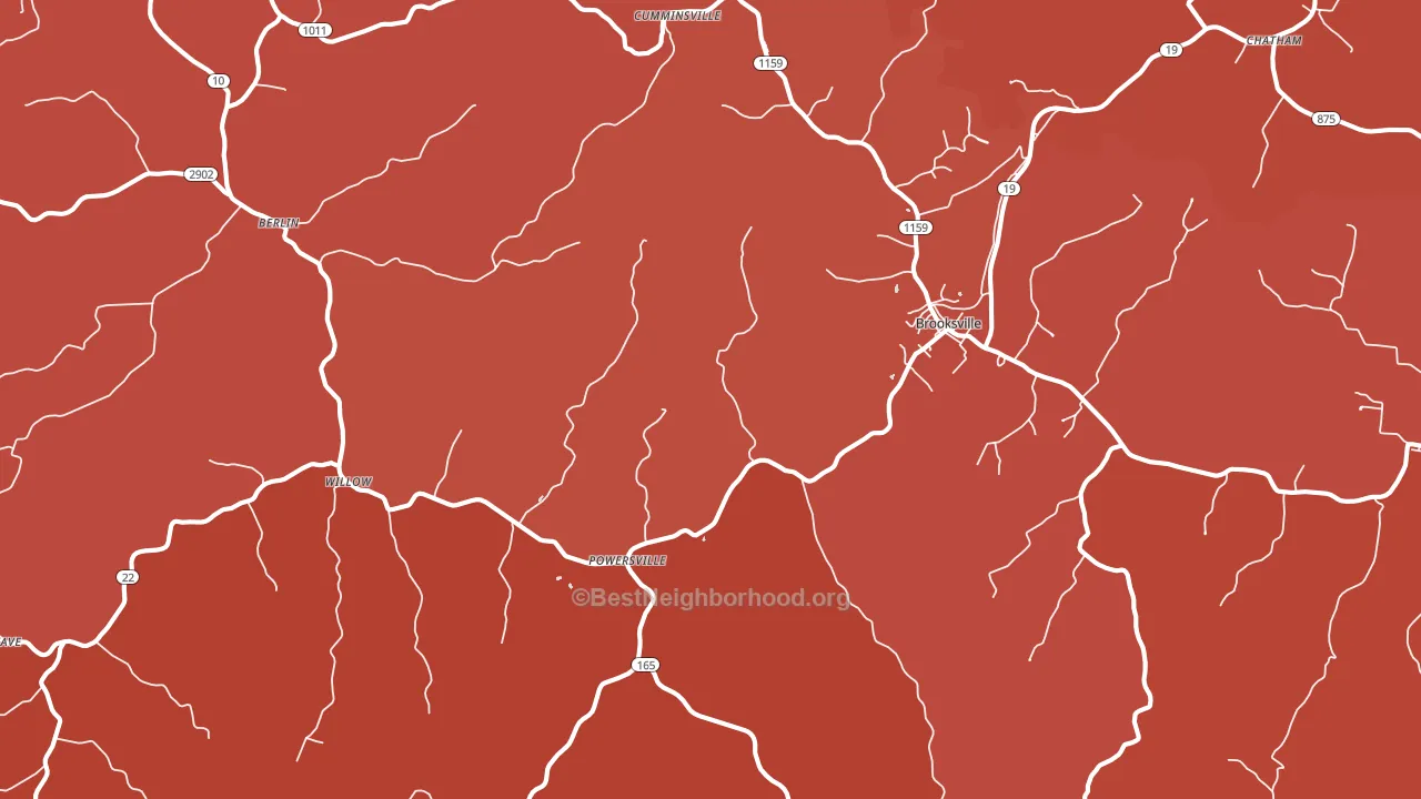 Brooksville, KY block-group political-lean map