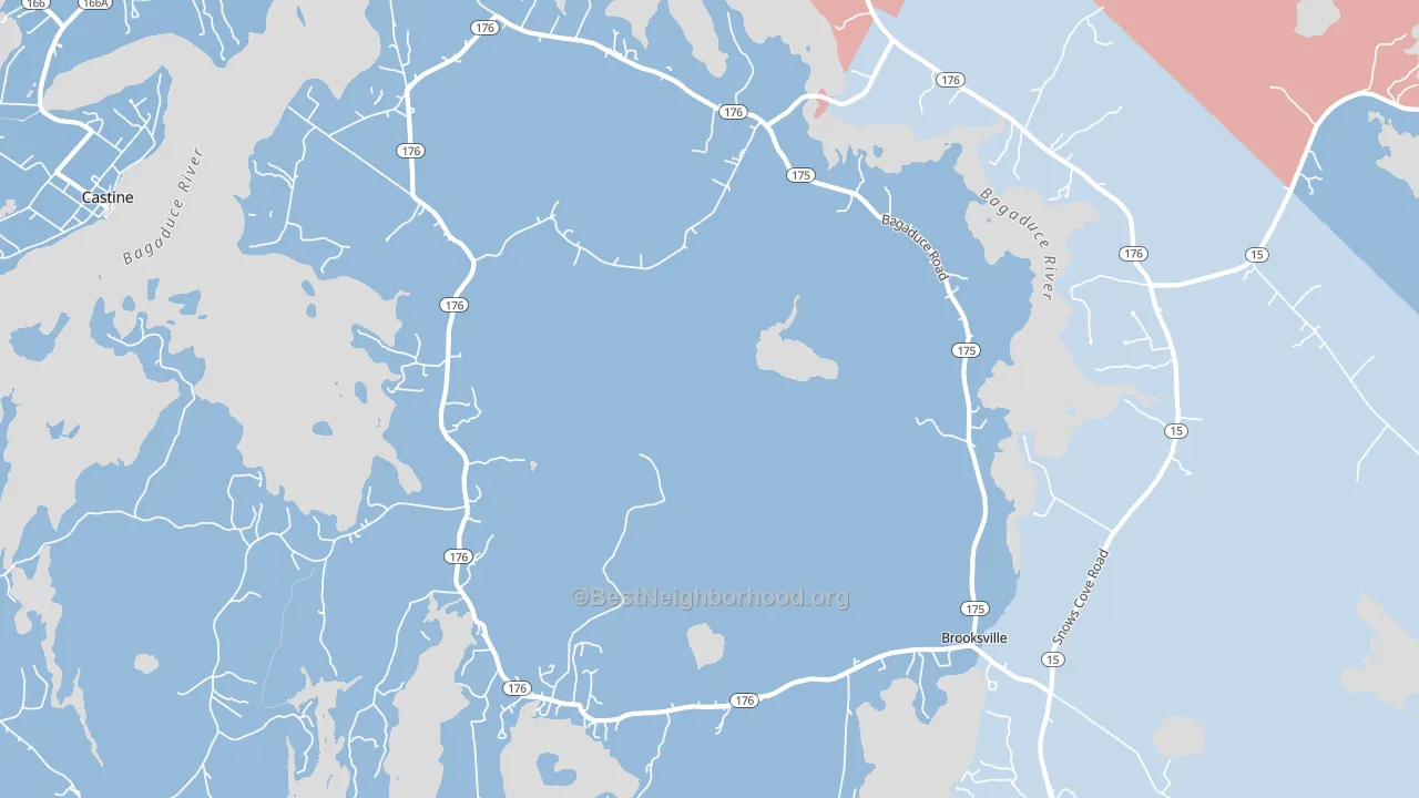 Brooksville, ME block-group political-lean map