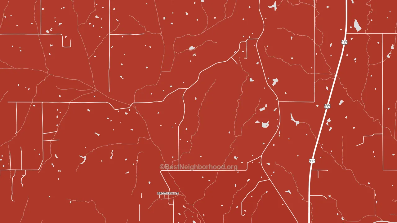 Brooksville, OK block-group political-lean map