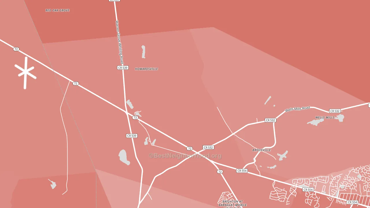 Brookville, NJ block-group political-lean map